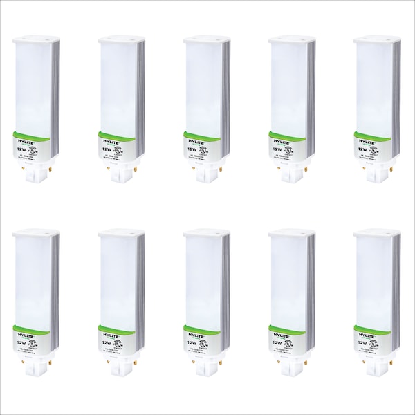 Hylite LED Repl Lamp for 32W/42W PL CFL, 12W, 1360 Lumens, 5000K, 10-Pack HL-G24-12W-50K - main